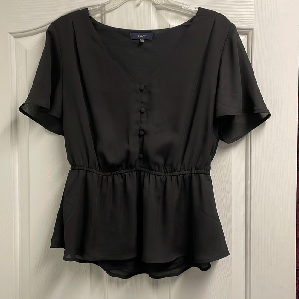 Black peplum blouse